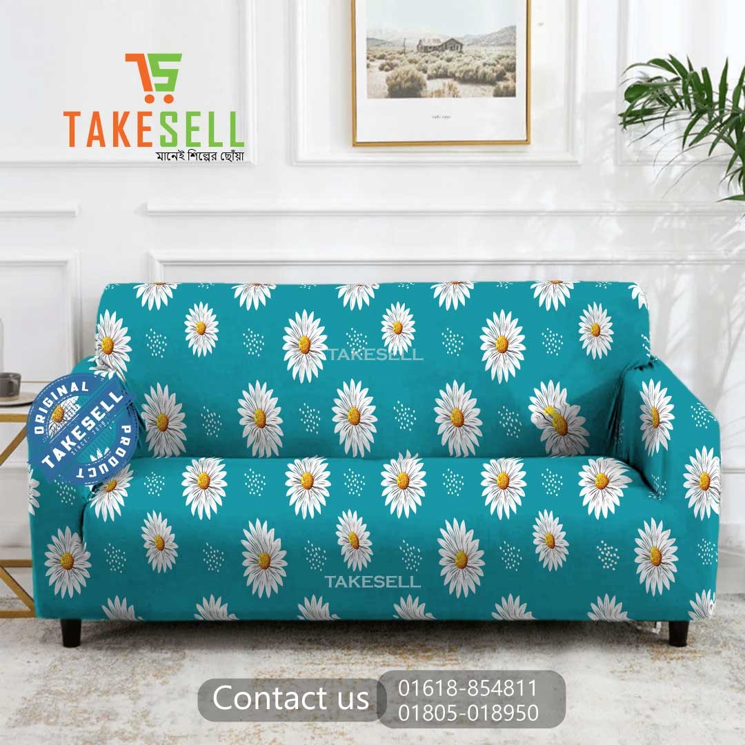 White daisies  China Print Sofa Cover