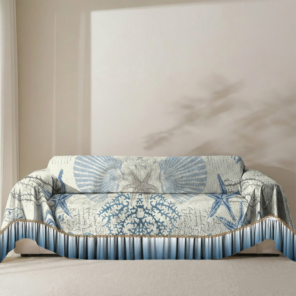 Coastal Chenille jacquard Sofa Cover Full Spandex 2+2+1