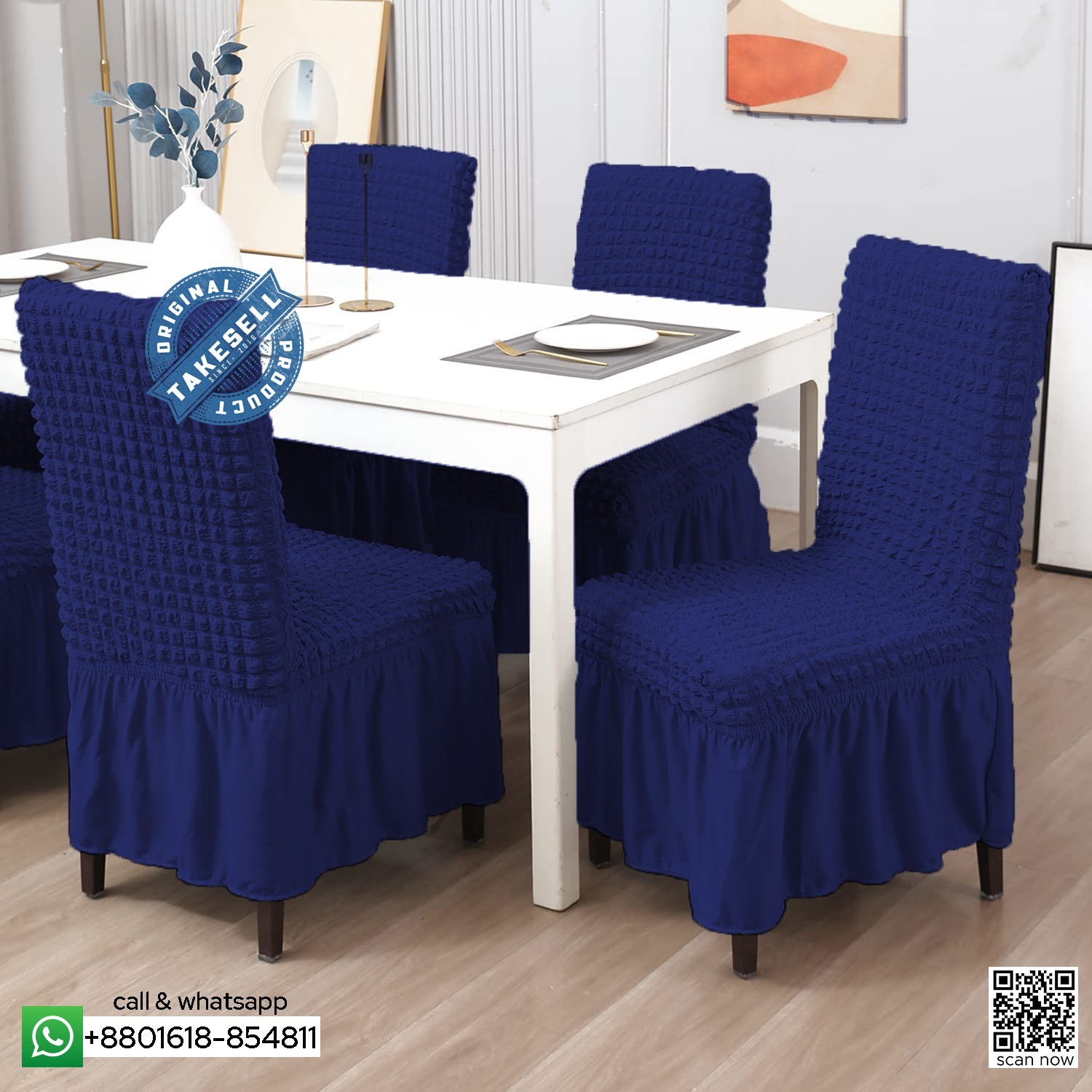 Turkey Royal Blue Chair Cover