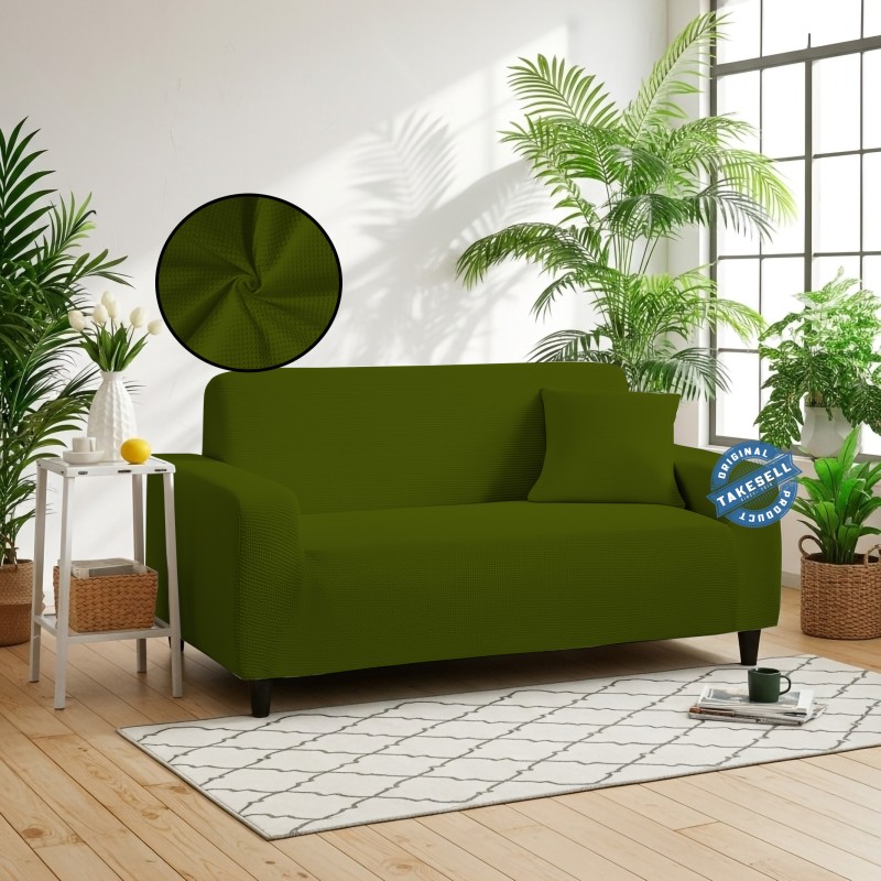 Olive Color Honey Comb Sofa Cover