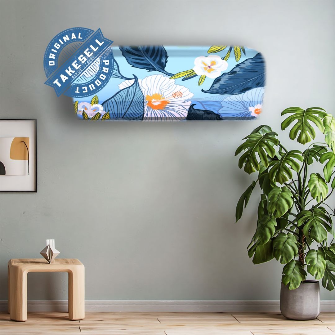 Tropical Indigo Hibiscus AC Cover