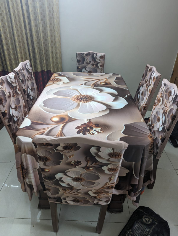 Dining Table Cover and 6 pcs Chair Cover set, best quality
