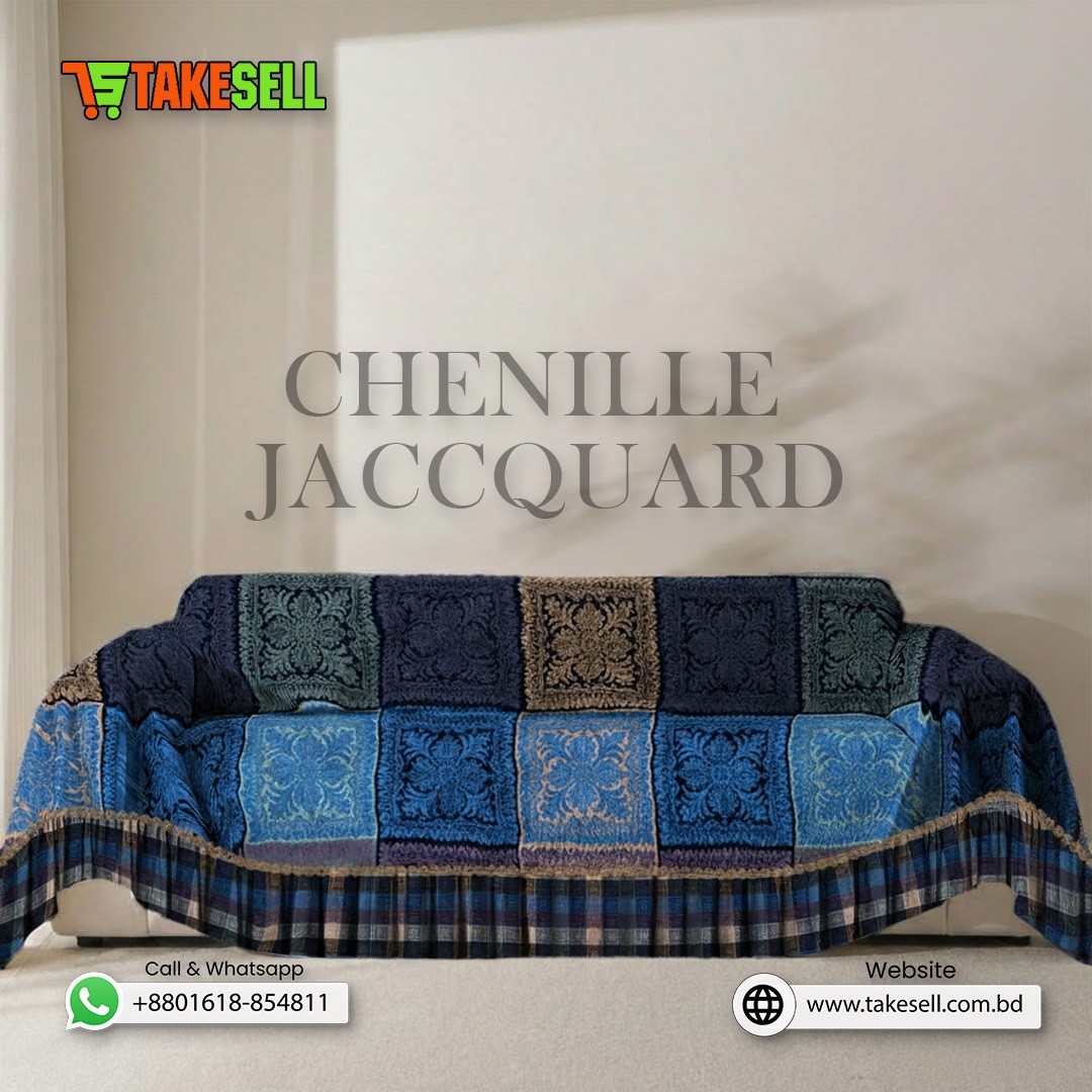 Crochet granny Chenille jacquard Sofa Cover Full Spandex 2+2+1