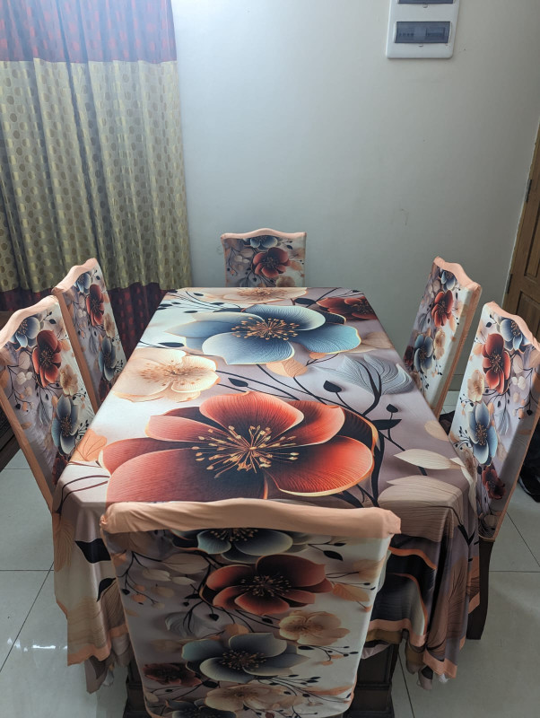Chair 6 pcs & Dining Table Cover  Set
