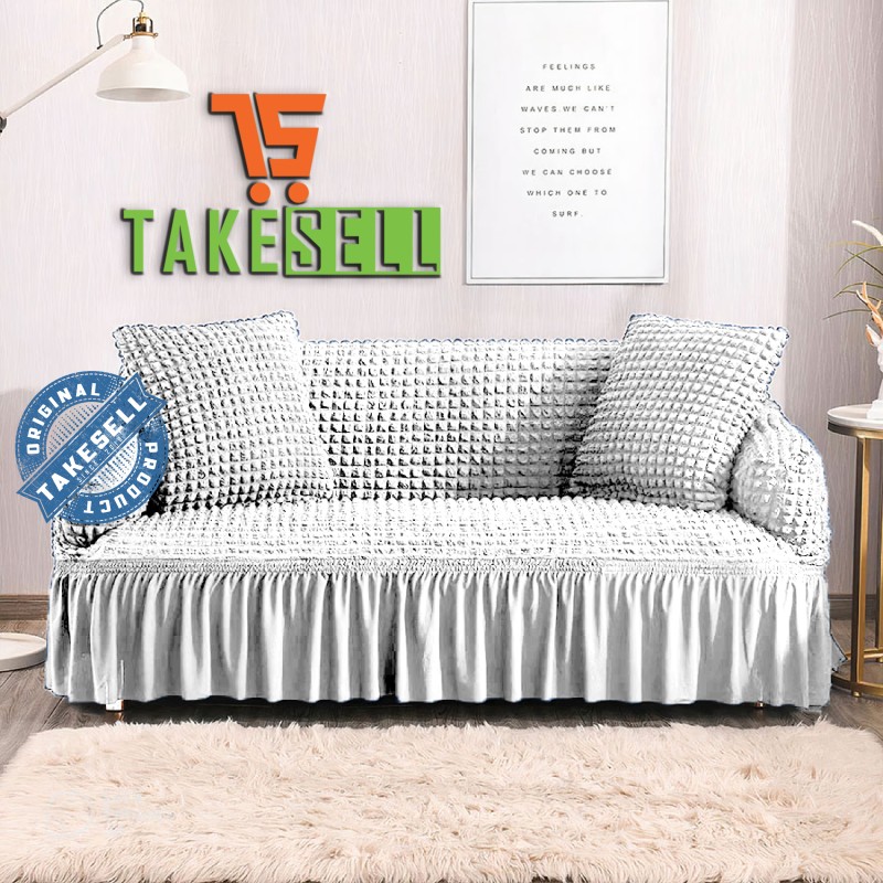 White color Turkey Sofa Cover.
