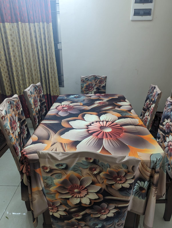 Chair 6 pcs & Dining Table Cover  Set