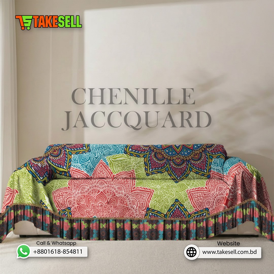 Ethnic tribal Chenille jacquard Sofa Cover Full Spandex 2+2+1