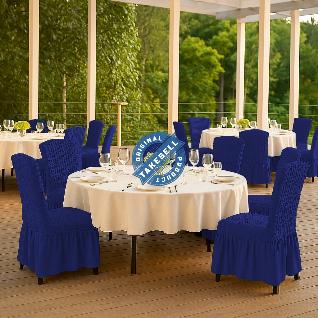 Buy Under 50 pieces Blue Turkey Chair Cover.