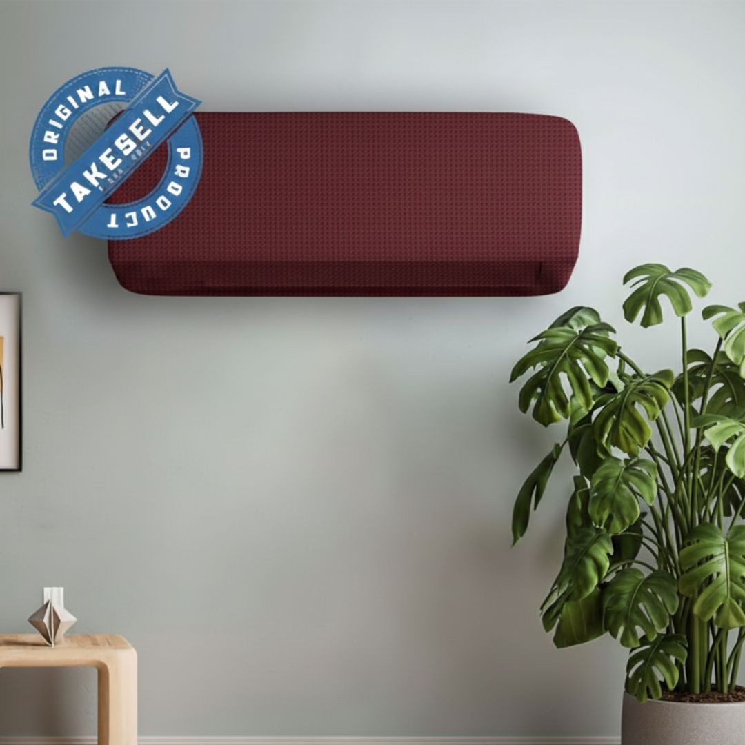 Burgundy Pique  Honeycomb AC Cover
