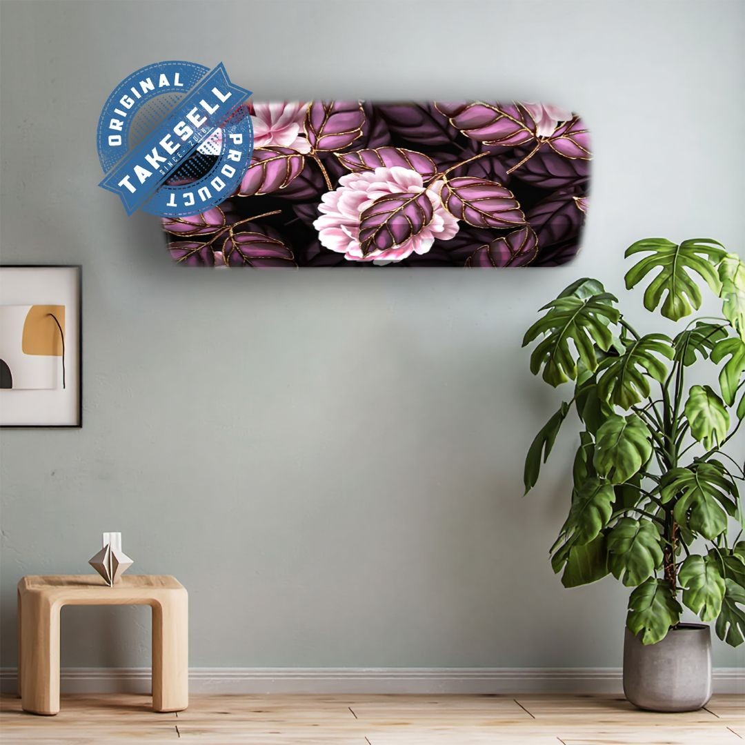 Luxury Gold-Veined Floral AC Cover