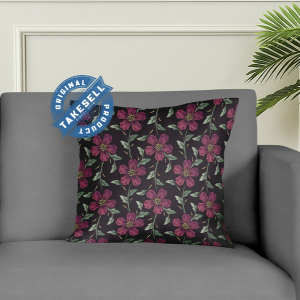 Tiny Florals Pink & Blue on Cream Throw Pillow 5 pcs Cushion Cover .