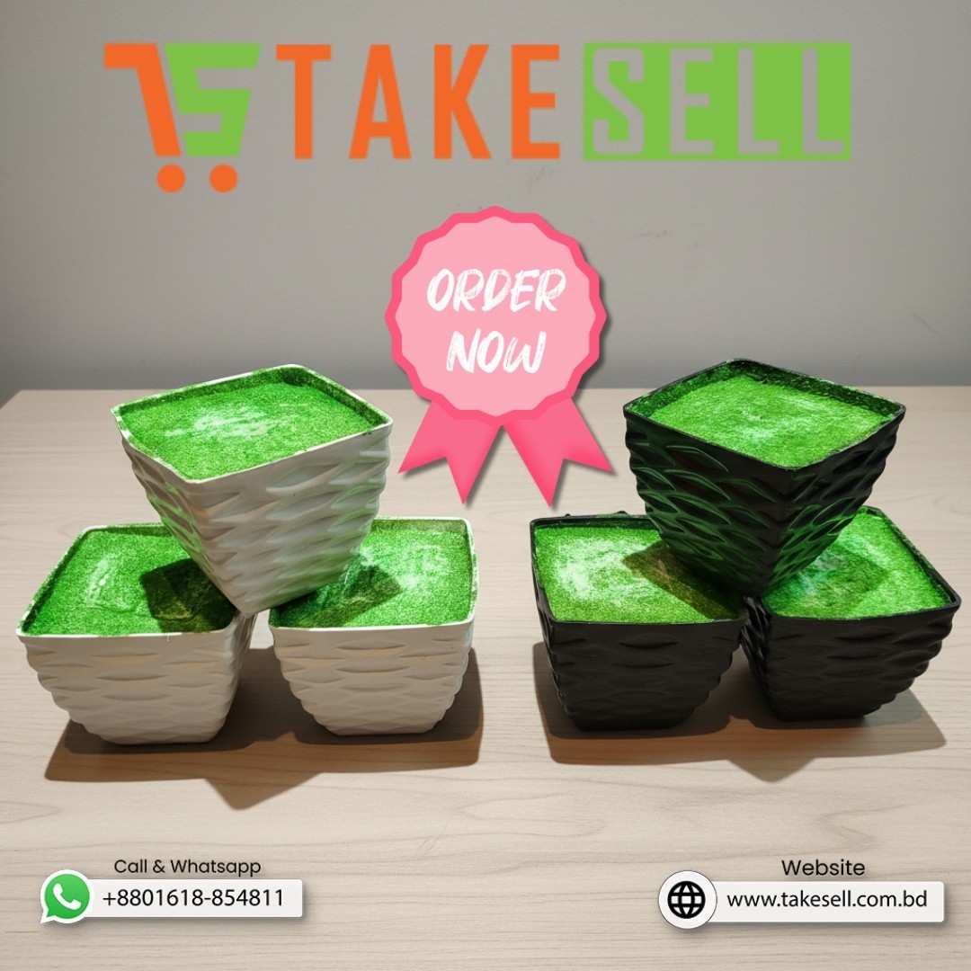 Mini square grass pot