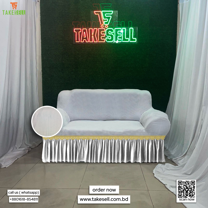 Combo Pack: White HoneyComb Frill Chair Cover