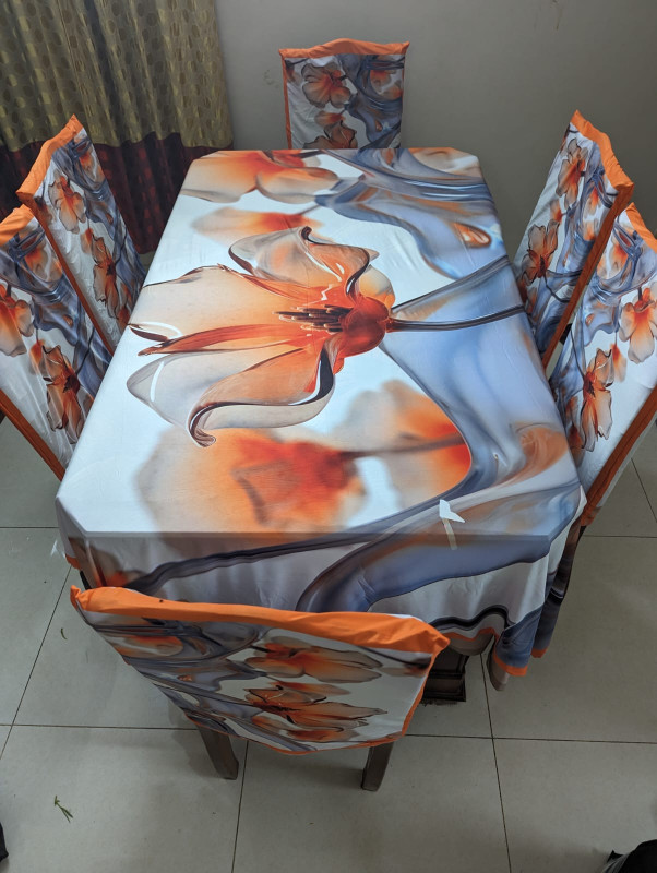 Chair 6 pcs & Dining Table Cover  Set