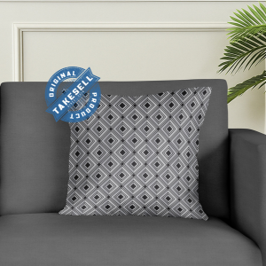 Gray and white geometric diamond pattern5 Psc  cushion cover.