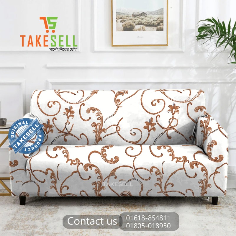 Golden Vine China Print Sofa Cover